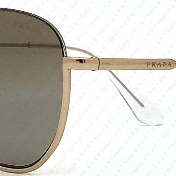 PRADA PR 50US ZVN6O0 56mm Pale Gold / Light Brown Gold Lenses Sunglasses - Picture 9 of 9
